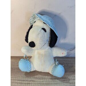 Vintage Snoopy Plush Toy With Blue Hat & Booties stuffed animal toy